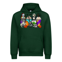 Forest Green halloween cartoon characters coffee cups Urban Hoodie - Zillion Design Studio