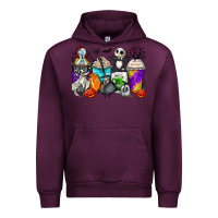 Mauve Wine halloween cartoon characters coffee cups Urban Hoodie - Zillion Design Studio