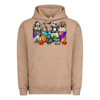Pigment Burro halloween cartoon characters coffee cups Urban Hoodie - Zillion Design Studio