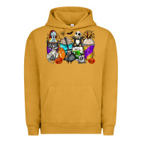 Pigment Peanut Butter halloween cartoon characters coffee cups Urban Hoodie - Zillion Design Studio