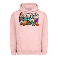 Pigment Salmon halloween cartoon characters coffee cups Urban Hoodie - Zillion Design Studio