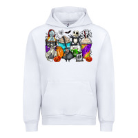 White halloween cartoon characters coffee cups Urban Hoodie - Zillion Design Studio