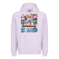 Lilac coffee because adulting is hard Premium Hoodie - Zillion Design Studio