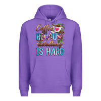 Purple coffee because adulting is hard Premium Hoodie - Zillion Design Studio