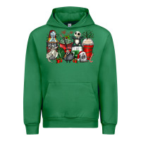 Emerald Christmas cartoon characters coffee cups Urban Hoodie - Zillion Design Studio