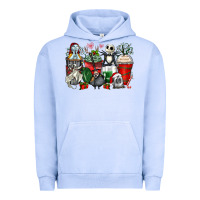 Pigment Grape Ice Christmas cartoon characters coffee cups Urban Hoodie - Zillion Design Studio