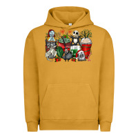 Pigment Peanut Butter Christmas cartoon characters coffee cups Urban Hoodie - Zillion Design Studio