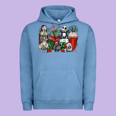 Christmas Cartoon Characters Coffee Cups Urban Hoodie Designed By Zillion Design Studio