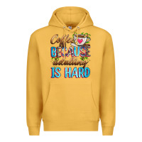 Mustard coffee because adulting is hard Premium Hoodie - Zillion Design Studio