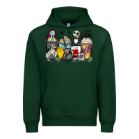 Forest Green cartoon characters coffee cups Urban Hoodie - Zillion Design Studio