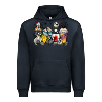 Navy cartoon characters coffee cups Urban Hoodie - Zillion Design Studio