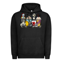 Pigment Black cartoon characters coffee cups Urban Hoodie - Zillion Design Studio