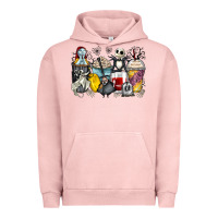 Pigment Salmon cartoon characters coffee cups Urban Hoodie - Zillion Design Studio