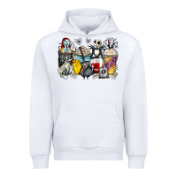 White cartoon characters coffee cups Urban Hoodie - Zillion Design Studio