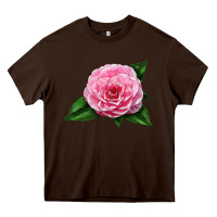 Chocolate Brown Camellia Flower Heavy Core Tee - LillyAllenDesigns
