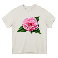 Cream Camellia Flower Heavy Core Tee - LillyAllenDesigns