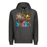 Charcoal Heather caffeine queen Premium Hoodie - Zillion Design Studio