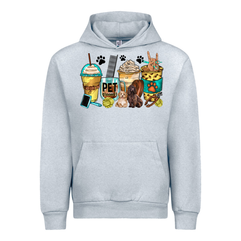 Pet Groomer Coffee Cups Urban Hoodie by Zillion Design Studio | Teevron