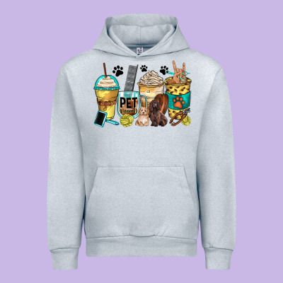 Pet Groomer Coffee Cups Urban Hoodie Designed By Zillion Design Studio