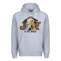 Heather Grey christmas oh holly night Premium Hoodie - RanaPortraitStore