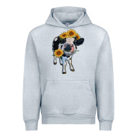 Heather Grey heifer cow Urban Hoodie - RanaPortraitStore