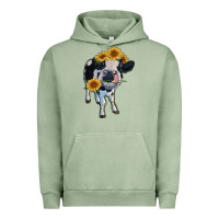 Pigment Oil Green heifer cow Urban Hoodie - RanaPortraitStore