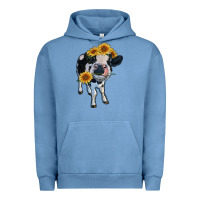 Pigment Pebble Blue heifer cow Urban Hoodie - RanaPortraitStore
