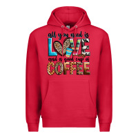 Cardinal all you need is love and a good cup of coffee Premium Hoodie - Zillion Design Studio