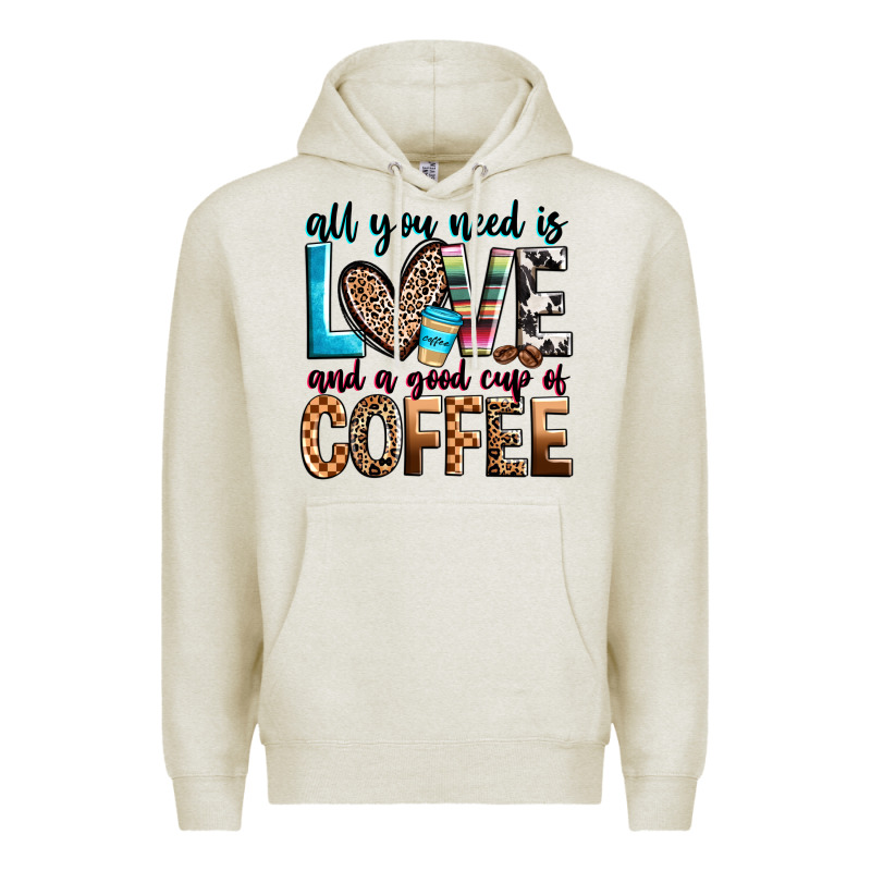 All You Need Is Love And A Good Cup Of Coffee Premium Hoodie by Zillion Design Studio | Teevron