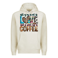 Oatmeal Heather all you need is love and a good cup of coffee Premium Hoodie - Zillion Design Studio