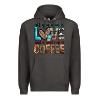 Smoke all you need is love and a good cup of coffee Premium Hoodie - Zillion Design Studio