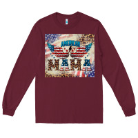 Burgundy american mama Long Sleeve Tee - BarkalooDesign