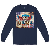 Navy american mama Long Sleeve Tee - BarkalooDesign