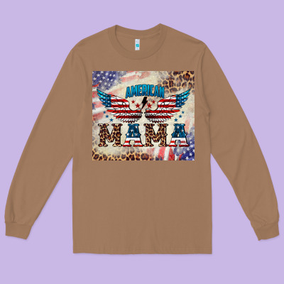 American Mama Long Sleeve Tee Designed By Barkaloodesign