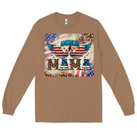Toasted Coconut american mama Long Sleeve Tee - BarkalooDesign