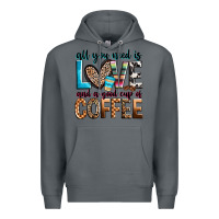 Rock all you need is love and a good cup of coffee Premium Hoodie - Zillion Design Studio