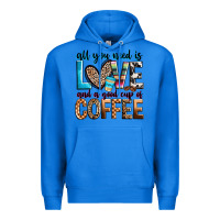 True Royal all you need is love and a good cup of coffee Premium Hoodie - Zillion Design Studio