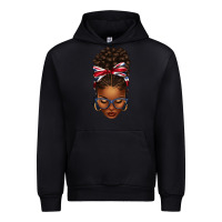 Black union jack flag afro messy bun Urban Hoodie - texasbilliewilder