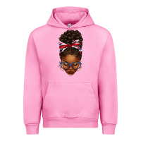 Fuchsia Pink union jack flag afro messy bun Urban Hoodie - texasbilliewilder