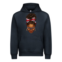 Navy union jack flag afro messy bun Urban Hoodie - texasbilliewilder