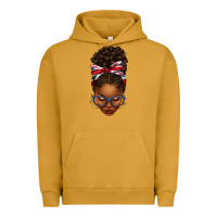 Pigment Peanut Butter union jack flag afro messy bun Urban Hoodie - texasbilliewilder