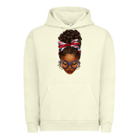 Pigment Pistachio union jack flag afro messy bun Urban Hoodie - texasbilliewilder