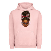 Pigment Salmon union jack flag afro messy bun Urban Hoodie - texasbilliewilder