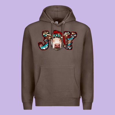 Christmas Joy Cow Premium Hoodie Designed By Ranaportraitstore