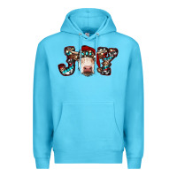 Ocean Blue christmas joy cow Premium Hoodie - RanaPortraitStore