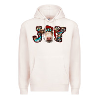 Pale Pink christmas joy cow Premium Hoodie - RanaPortraitStore