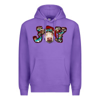 Purple christmas joy cow Premium Hoodie - RanaPortraitStore