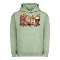 Pigment Oil Green leopard rose glitter flowers coffee cups Urban Hoodie - Zillion Design Studio