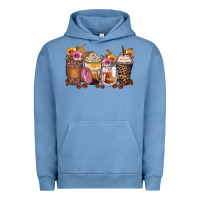 Pigment Pebble Blue leopard rose glitter flowers coffee cups Urban Hoodie - Zillion Design Studio