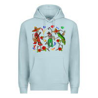 Blue Mist mexican skeletons Premium Hoodie - Zillion Design Studio